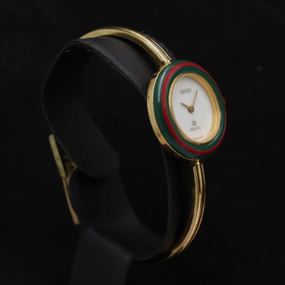 Vintage Gucci, changeable bezel, 1100-L, bangle watch, QZ, white dial - Picture 3 of 5